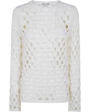 Comme des Garçons Cut-Out Jumper - White