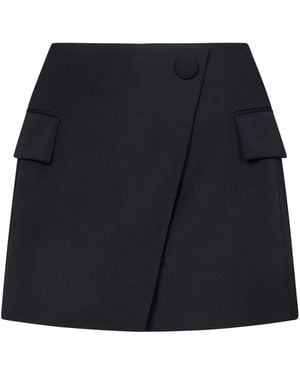 Balmain Asymmetric Mini Skirt - Black