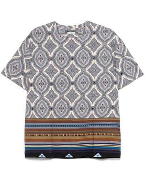 Etro Cotton T-Shirt With Print - Grey
