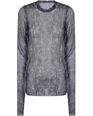 Maria Calderara Loose T-Shirtgraphic Pattern Small Bi - Gray