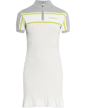 CASABLANCA Zip-Up Mini Dress With Ruffle Trim - White