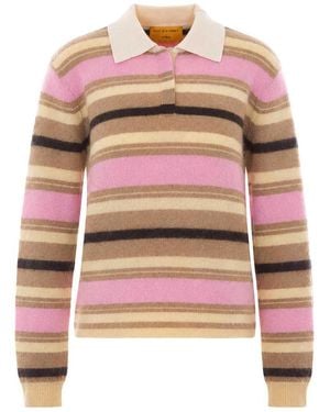 Guest In Residence Grizzly Striped Polo - Pink