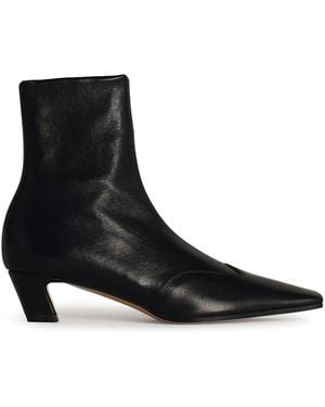KHAITE 40Mm Nevada Square-Toe Ankle Boots - Black