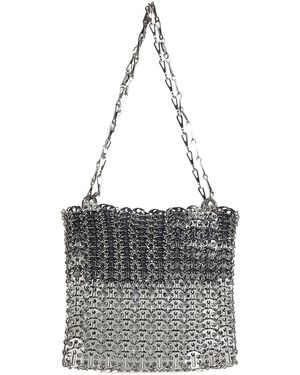 Rabanne Metal Chain Designed Bag With Logo - White