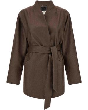 Kiton Linen Blend Blazer - Brown