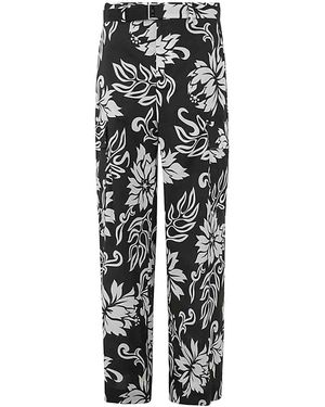 Sacai Floral Print Pants - Black