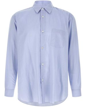 Ssstein Cotton And Silk Shirt - Blue