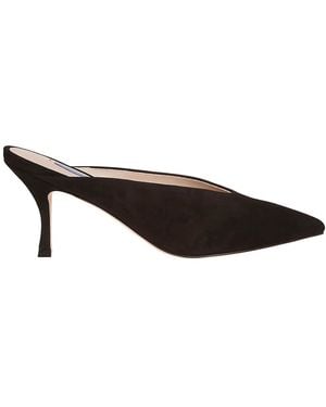 Stuart Weitzman Lulah Suede Mules - Black