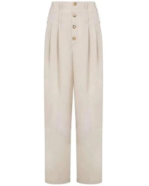 Moschino High-Waisted Pants With Decorative Buttons - White
