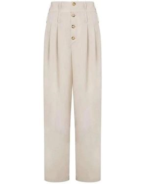 Moschino High-Waisted Pants With Decorative Buttons - White