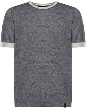 Fay Linen And Cotton T-Shirt - Grey