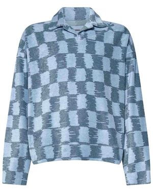 Bonsai Boxy-Fit Checked Shirt - Blue
