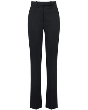 Elisabetta Franchi High-Waisted Slim Wool Pants - Black