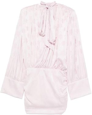 ROTATE BIRGER CHRISTENSEN Short Blush Dress With A Bow - Pink