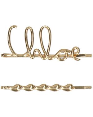 Chloé Set Of 2 Hair Clips - White