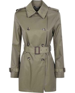Ralph Lauren Double Breasted Belted Lined Coat - Green