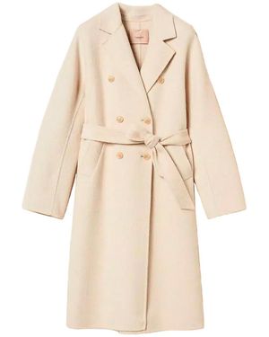 Twinset Abrigo Midi - Neutro