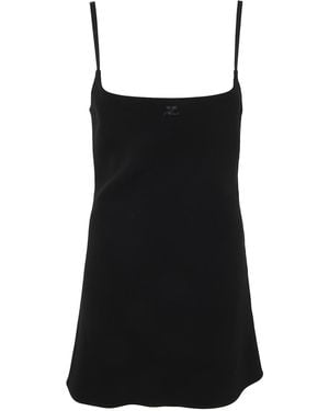 Courreges A-Line Crepe Mini Dress For - Black
