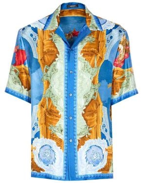 Versace Affresco Print Shirt - Blue