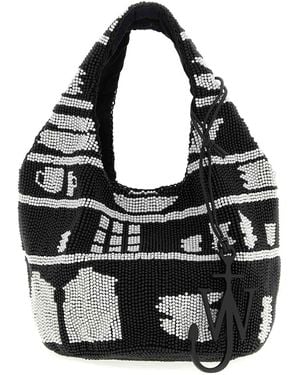 JW Anderson Beaded Mini Shopping Bag - Black