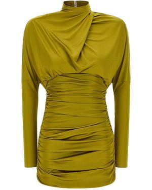 Balmain Draped Mini Dress - Green