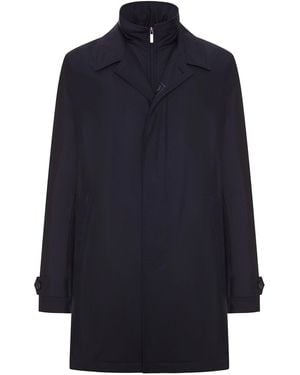 Fay Technical Poplin Morning Coat - Blue