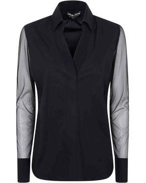 La Petite Robe Di Chiara Boni Kai Illusion Jersey Shirt - Blue