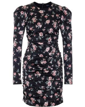 Dolce & Gabbana Dolce&Gabbana Vintage Rose Print Draped Dress - Black