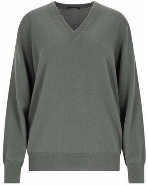 Canessa Ribbed V-Neck Cashmere Jumper - Grey
