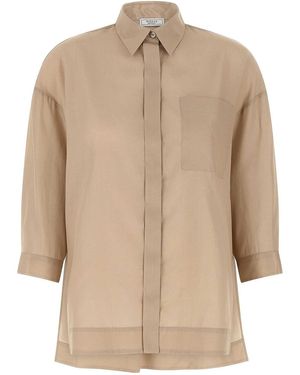 Peserico Asymmetric Hem Shirt - Natural