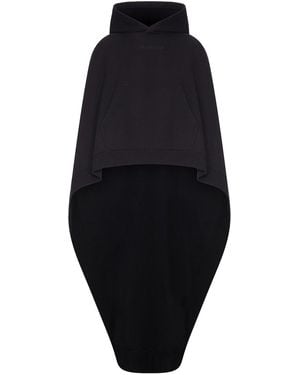 Balenciaga Oversized Asymmetric Hooded Sweatshirt Cape - Blue