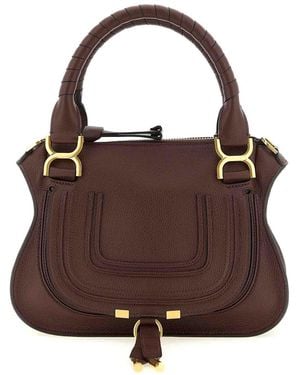 Chloé Borsa 'Marcie' Con Cucitura A Punto Sella - Marrone