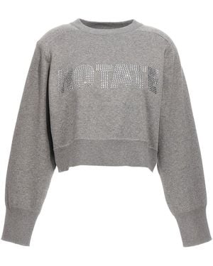 ROTATE BIRGER CHRISTENSEN 'Firm Knit Cropped' Jumper - Grey