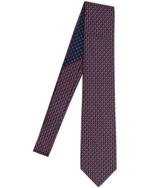 Ferragamo Silk Printed Tie - Purple