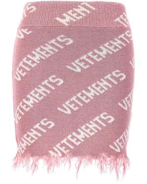 Vetements Iconic Lurex Monogram Skirt - Pink