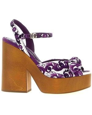 Dolce & Gabbana Maiolica Sandals - Purple