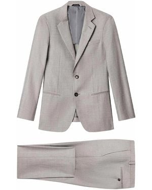 Giorgio Armani Soho Line Single Breasted Wool Silk Linen Suit - Grey