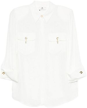 Elisabetta Franchi Shirt With 3/4 Sleeves - White
