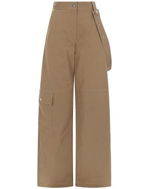 MSGM Straight Cotton Trousers - Natural