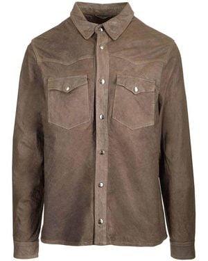 Giorgio Brato Lambskin Overshirt - Brown