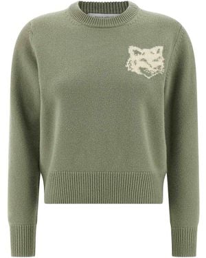 Maison Kitsuné 'Fox Head' Jumper - Green