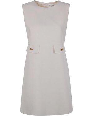 P.A.R.O.S.H. Raisa26 Viscose Linen Mini Dress - Grey