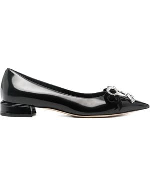 Jimmy Choo Auria Leather Ballet Flats - Black