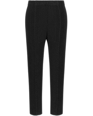 Issey Miyake Rhombus Pleats Technical Trousers - Black
