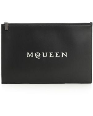 McQueen Leather Clutch - Black