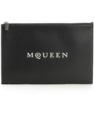 McQueen Leather Clutch - Black