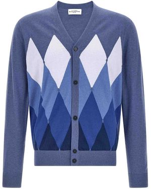 Ballantyne Cardigan Argyle - Blue