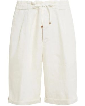 Brunello Cucinelli Bermuda Shorts With Drawstring - White