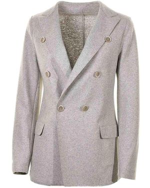 Eleventy Double-Breasted Jacket - Grey