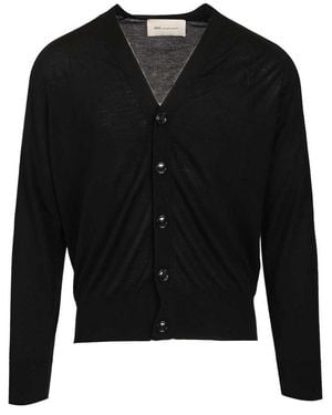 Ami Paris Paris V-Neck Wool Cardigan - Black